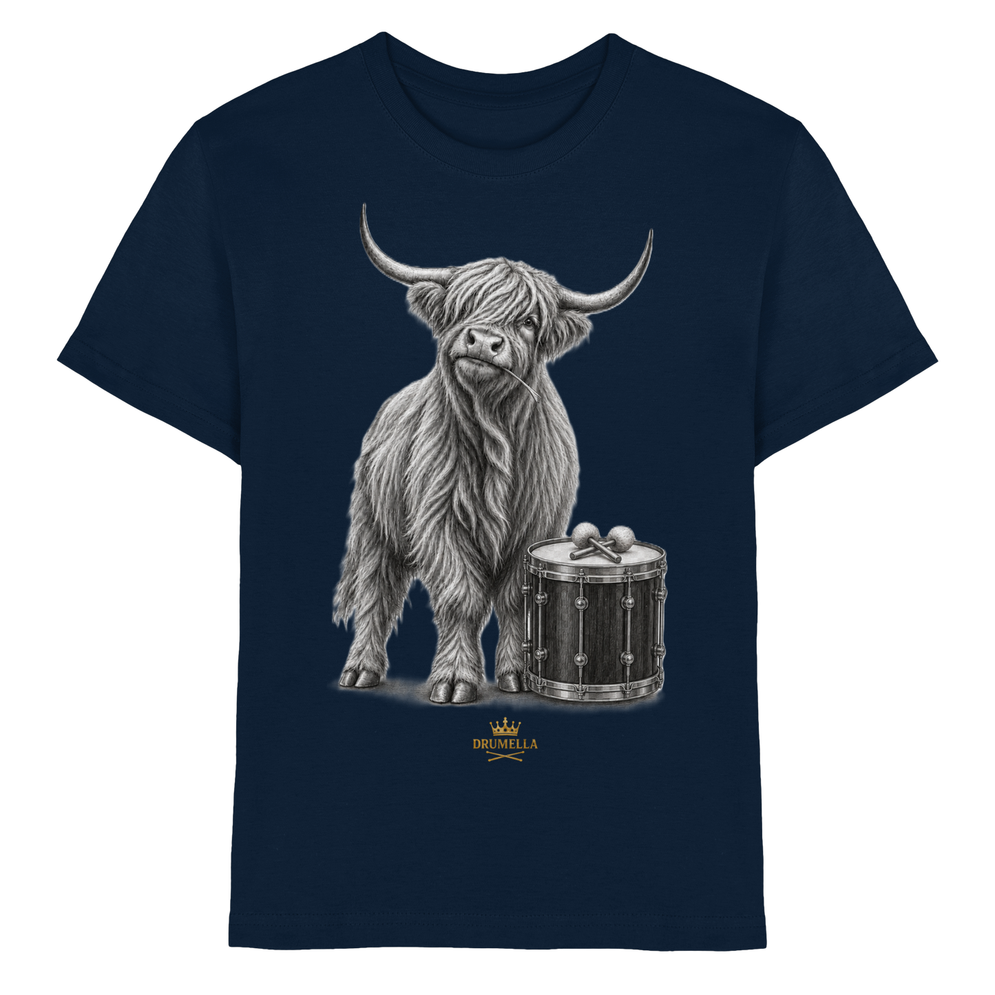 Highland Cow & Tenor Drum – Drumella Kinder-T-Shirt - Kids Premium Shirt
