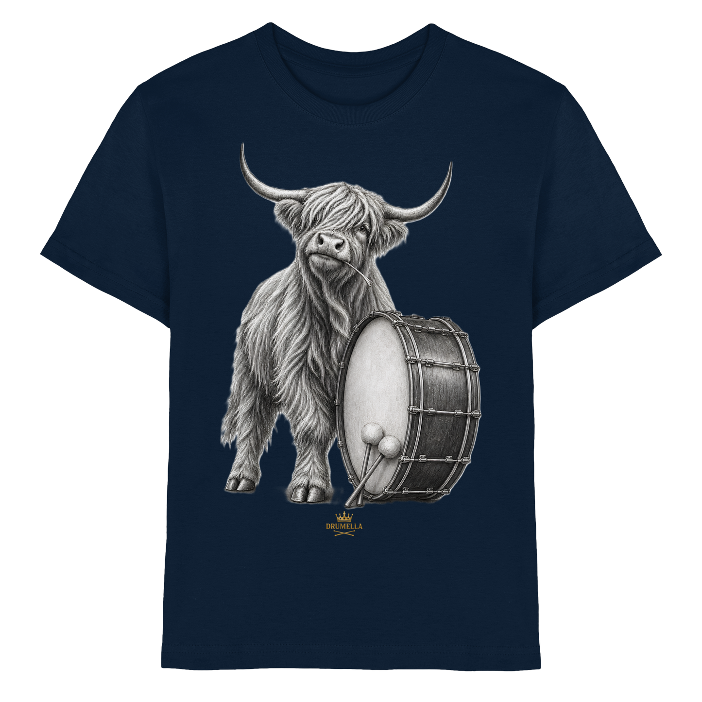 Cooles Hochlandrind mit Base Drum – Drumella T-Shirt Kids - Kids Premium Shirt