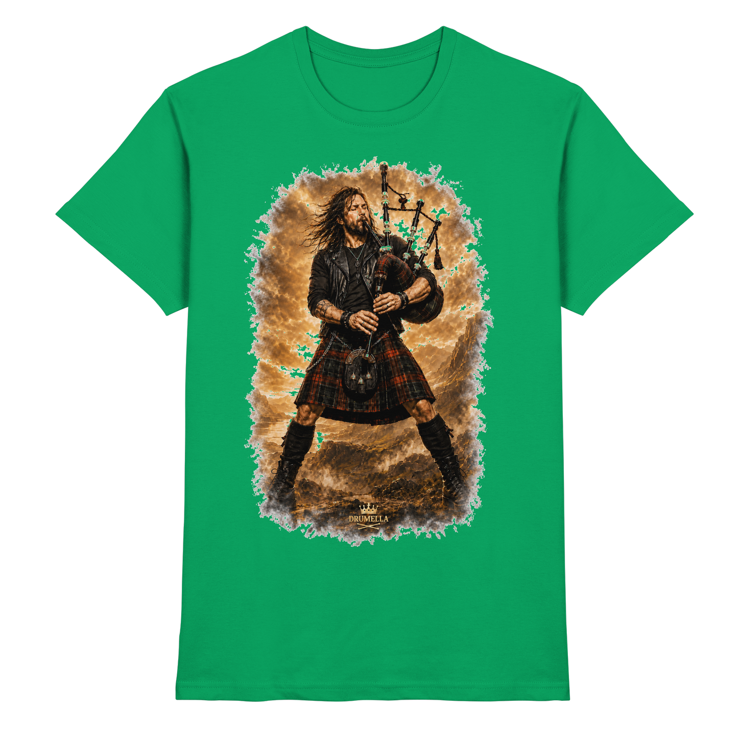 Drumella „Highland Rock“ Dudelsack-T-Shirt - Premium Shirt