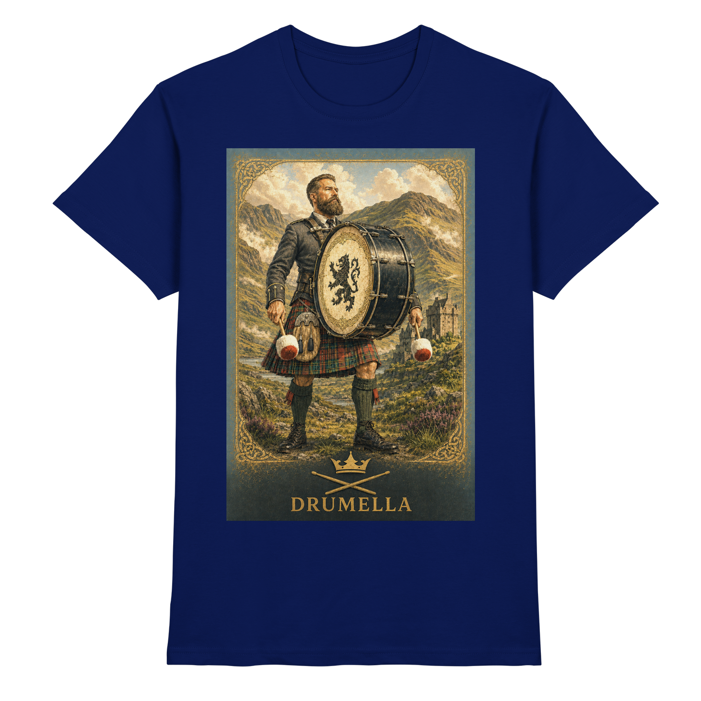 Drumella Herren-T-Shirt – Base Drummer Highlands - Premium Shirt
