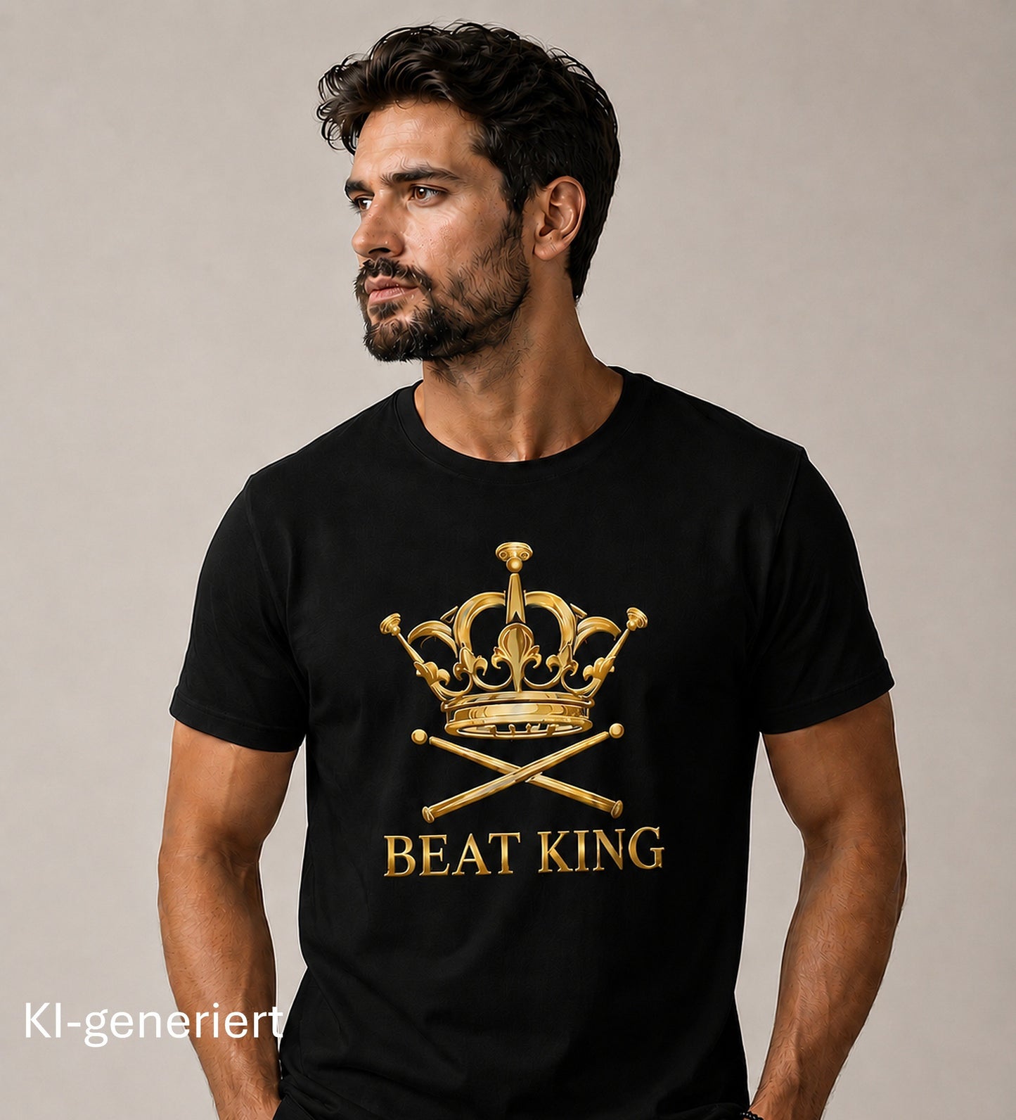 Kurzarm Herren Drumella T-Shirt mit BEAT-KING Aufdruck - Premium Shirt