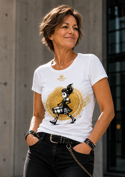 Kurzarm T-Shirt mit Rundhals - Punk Drummer Girl
