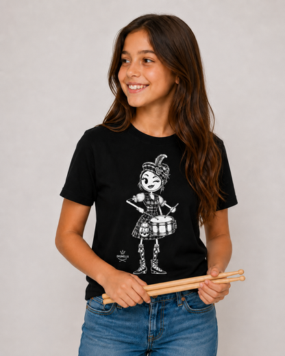 Kurzarm Kinder T-Shirt mit Drumella Rock Girl