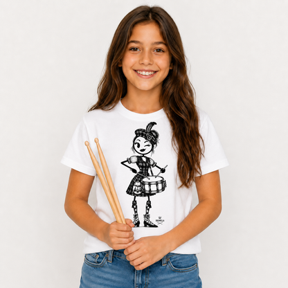 Kurzarm Kinder T-Shirt mit Drumella Rock Girl