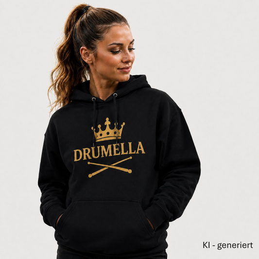 Damen Hoodie mit goldenem Drumella Logo - Organic Basic Hoodie