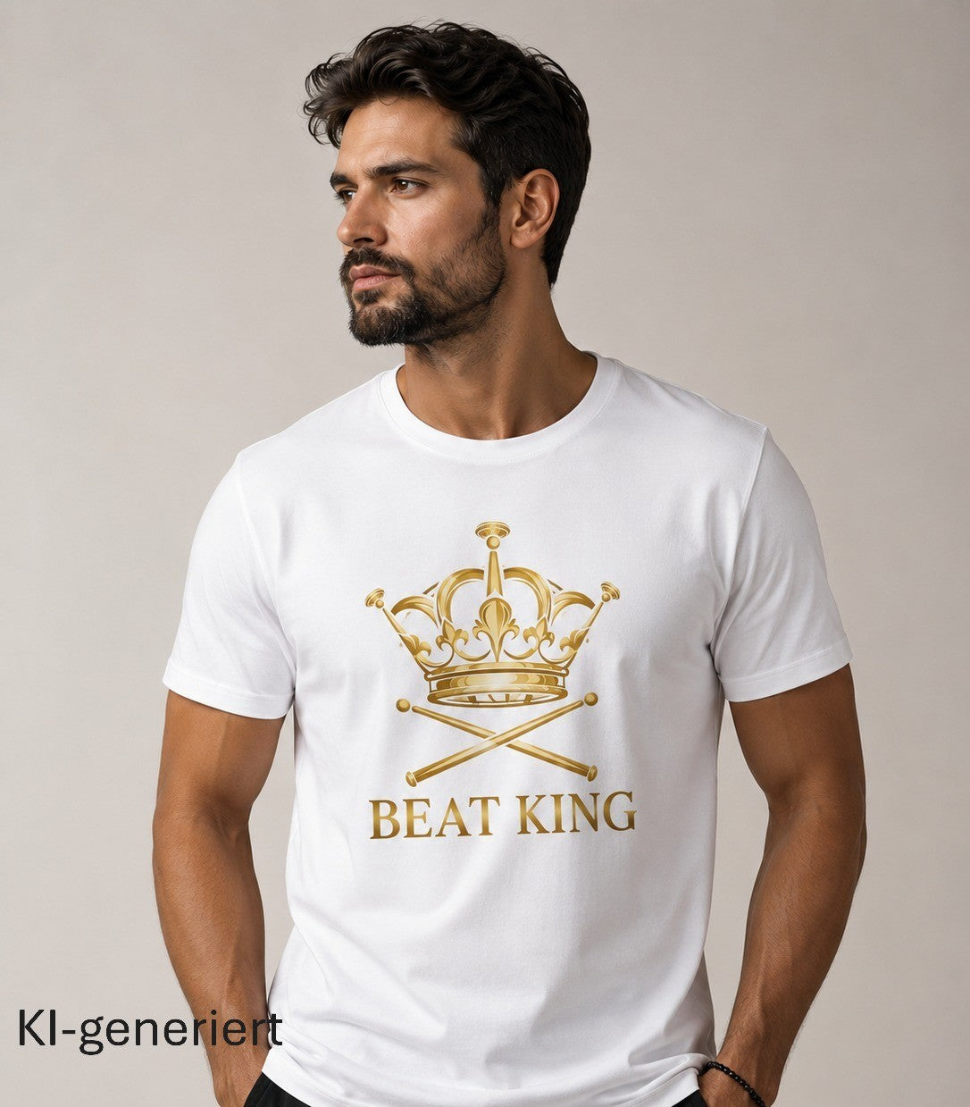 Kurzarm Herren Drumella T-Shirt mit BEAT-KING Aufdruck - Premium Shirt