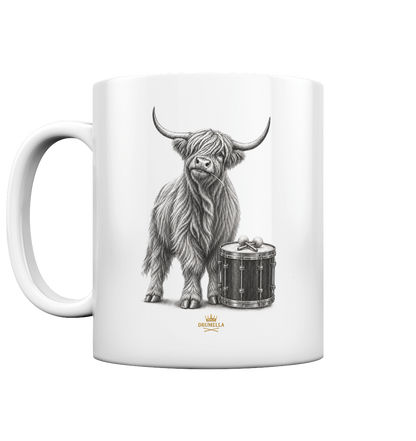 Drumella Tasse - Highland Cow & Tenor Drum - Tasse glossy