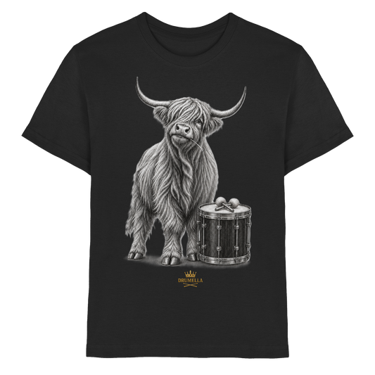 Highland Cow & Tenor Drum – Drumella Kinder-T-Shirt - Kids Premium Shirt
