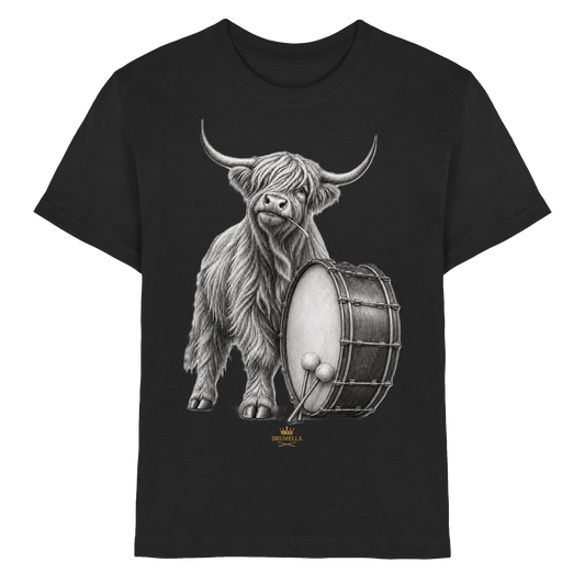 Cooles Hochlandrind mit Base Drum – Drumella T-Shirt Kids - Kids Premium Shirt