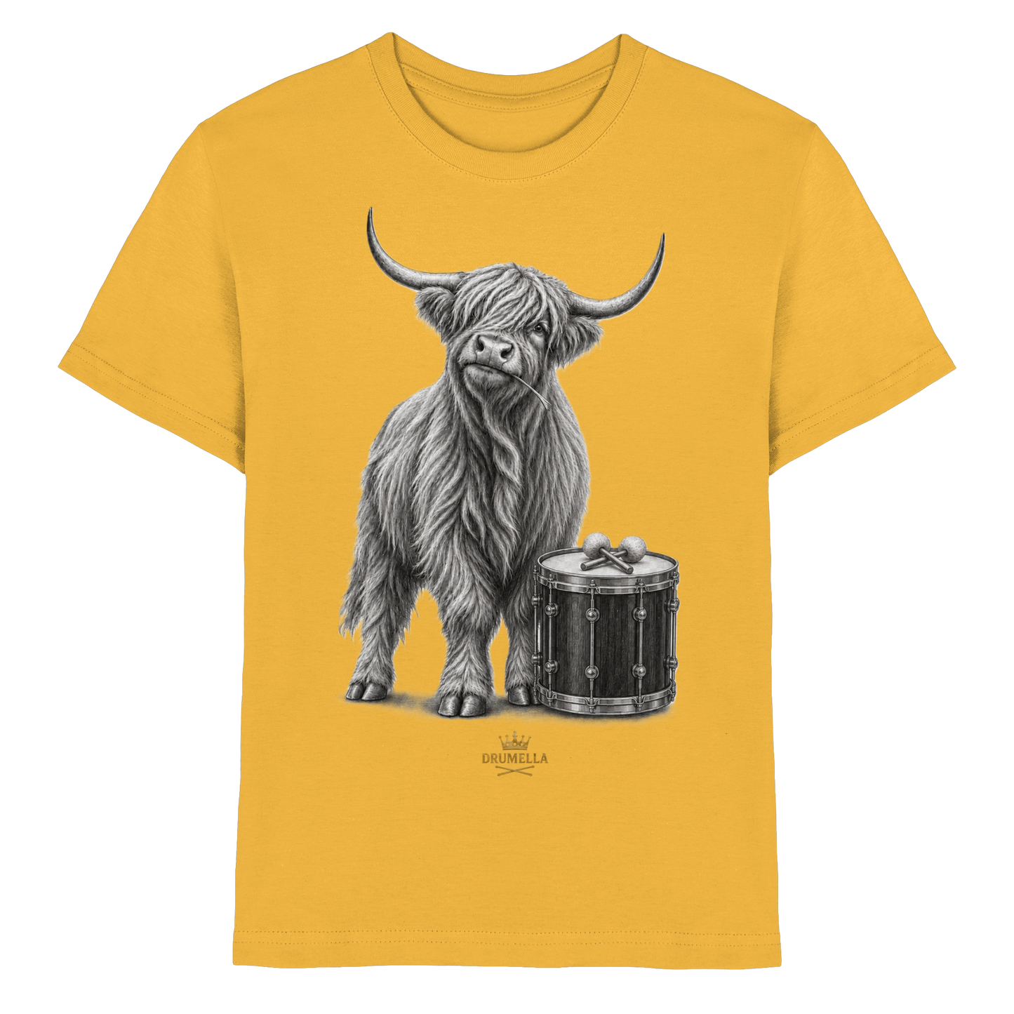Highland Cow & Tenor Drum – Drumella Kinder-T-Shirt - Kids Premium Shirt