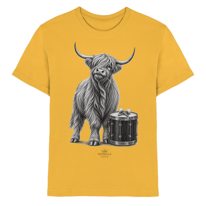 Highland Cow & Tenor Drum – Drumella Kinder-T-Shirt - Kids Premium Shirt