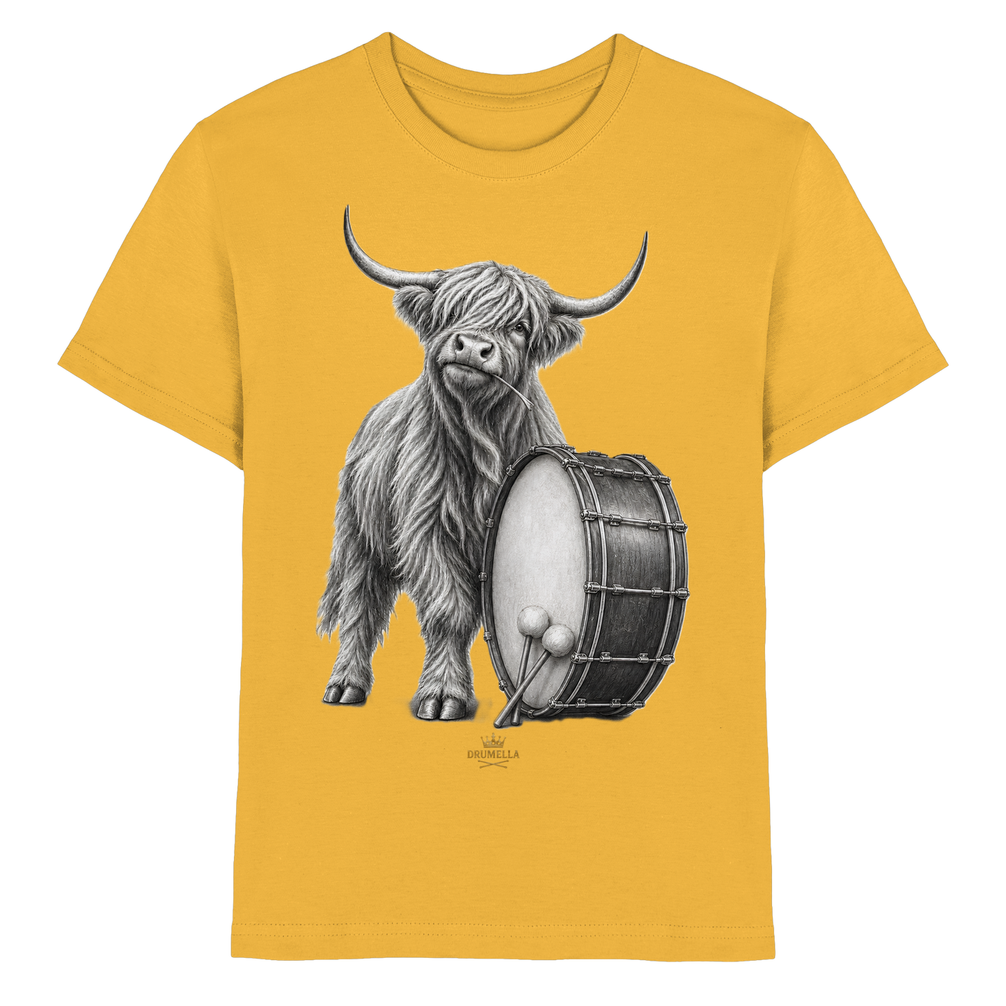 Cooles Hochlandrind mit Base Drum – Drumella T-Shirt Kids - Kids Premium Shirt