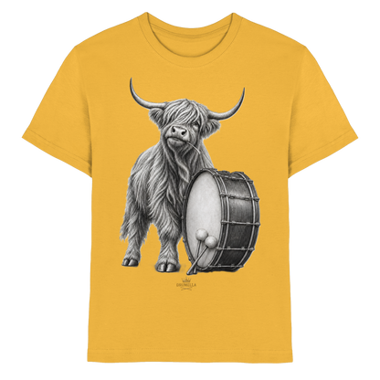 Cooles Hochlandrind mit Base Drum – Drumella T-Shirt Kids - Kids Premium Shirt