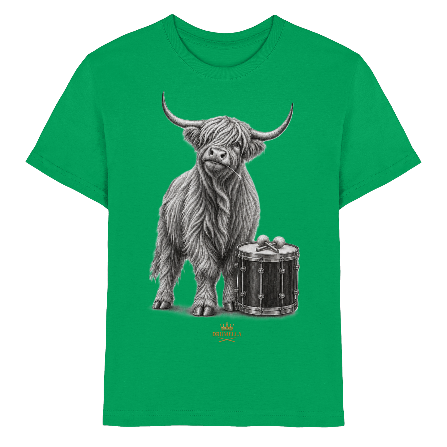 Highland Cow & Tenor Drum – Drumella Kinder-T-Shirt - Kids Premium Shirt