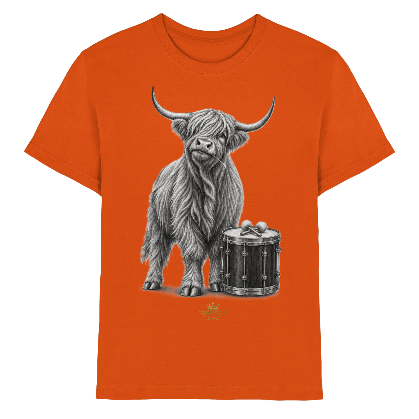 Highland Cow & Tenor Drum – Drumella Kinder-T-Shirt - Kids Premium Shirt