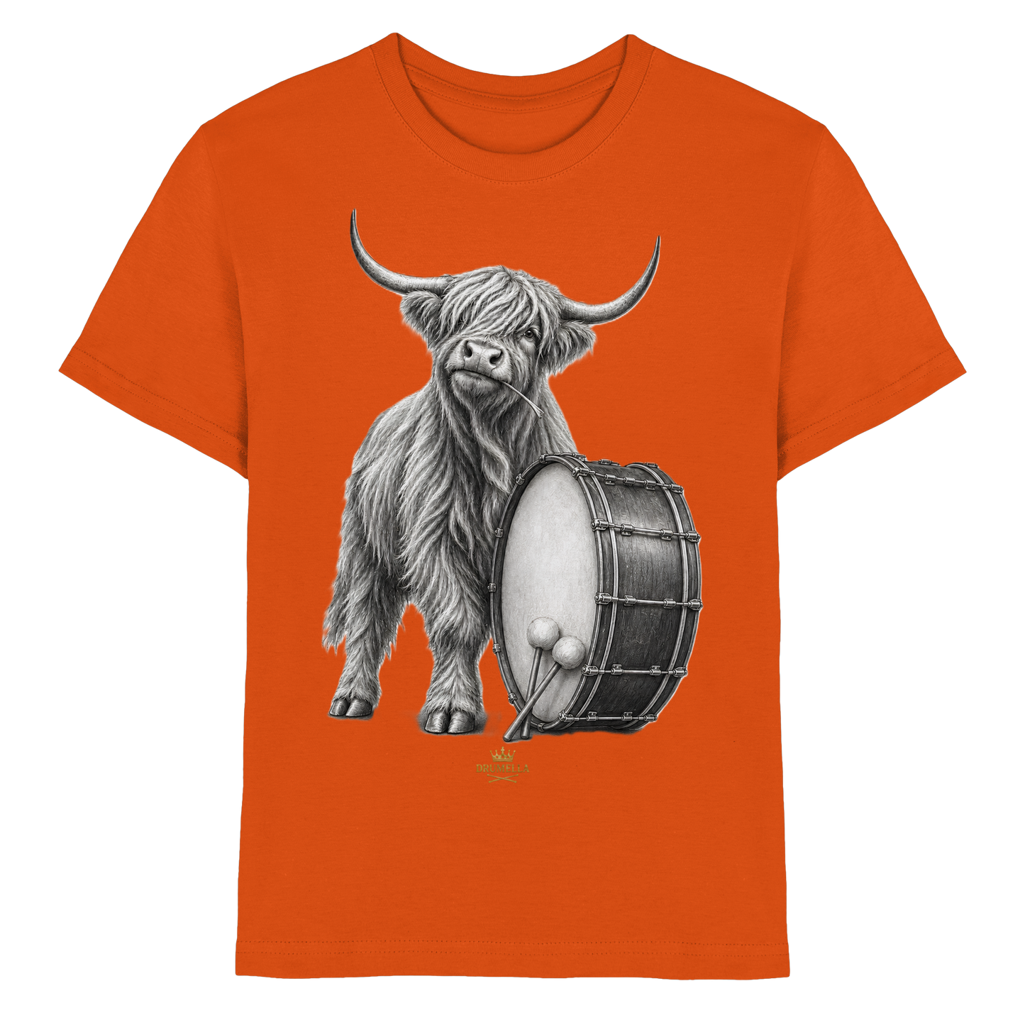 Cooles Hochlandrind mit Base Drum – Drumella T-Shirt Kids - Kids Premium Shirt