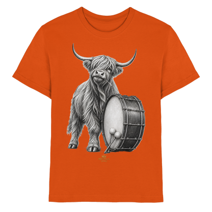 Cooles Hochlandrind mit Base Drum – Drumella T-Shirt Kids - Kids Premium Shirt