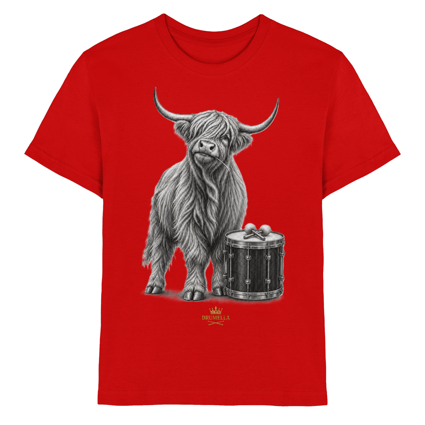 Highland Cow & Tenor Drum – Drumella Kinder-T-Shirt - Kids Premium Shirt