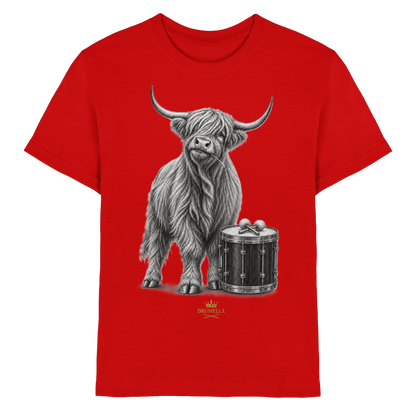 Highland Cow & Tenor Drum – Drumella Kinder-T-Shirt - Kids Premium Shirt
