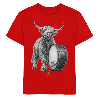 Cooles Hochlandrind mit Base Drum – Drumella T-Shirt Kids - Kids Premium Shirt