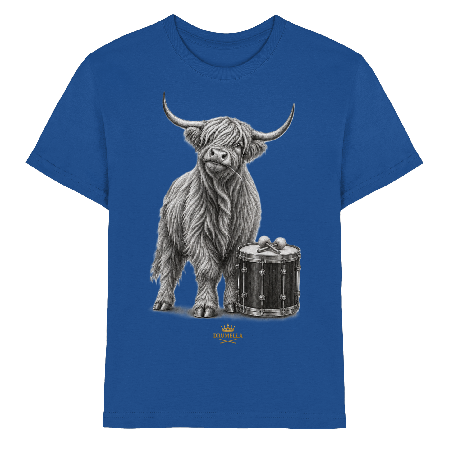 Highland Cow & Tenor Drum – Drumella Kinder-T-Shirt - Kids Premium Shirt