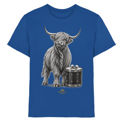 Highland Cow & Tenor Drum – Drumella Kinder-T-Shirt - Kids Premium Shirt