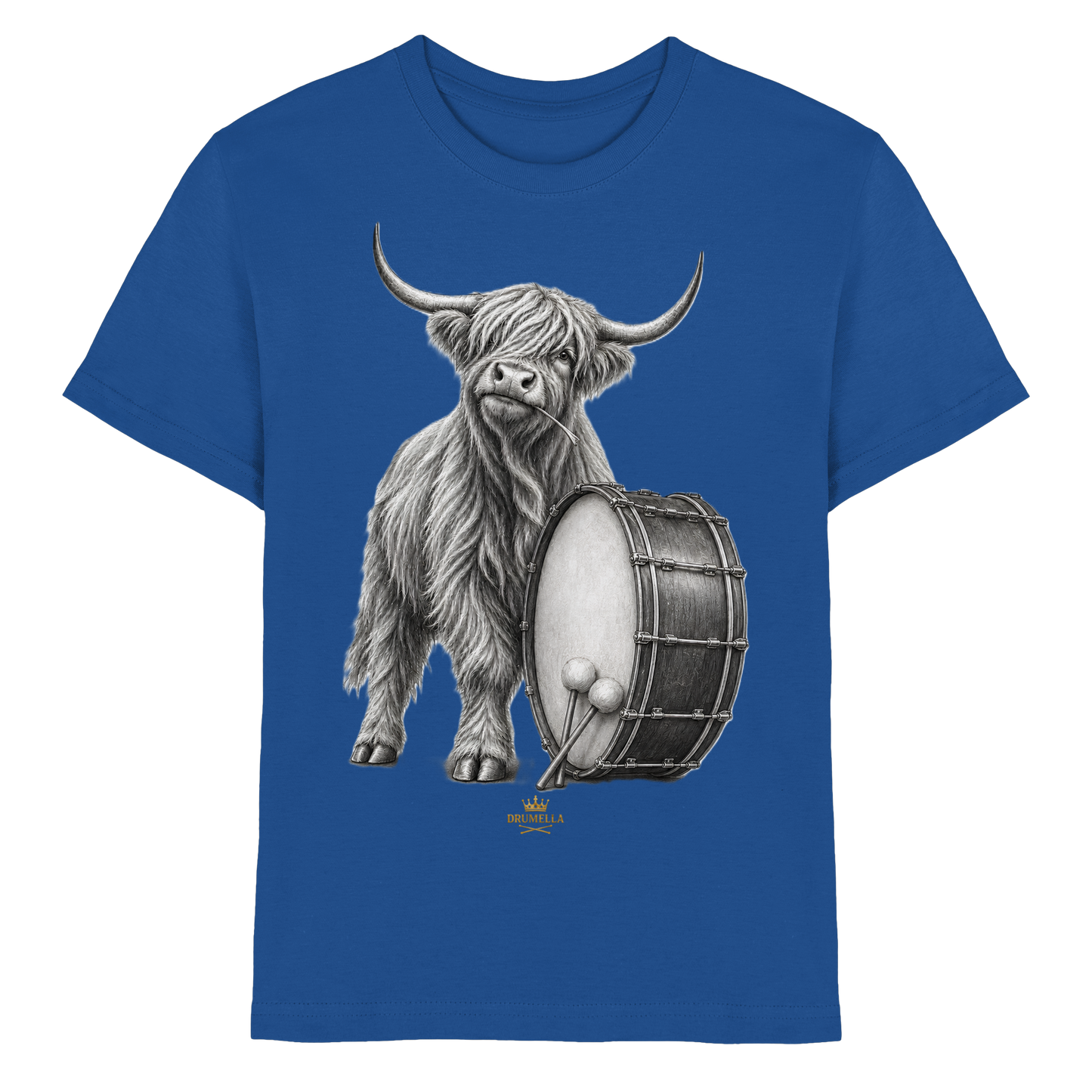Cooles Hochlandrind mit Base Drum – Drumella T-Shirt Kids - Kids Premium Shirt