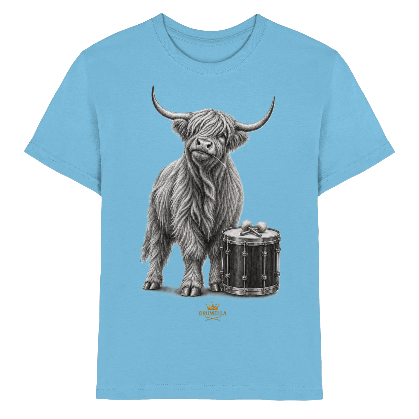 Highland Cow & Tenor Drum – Drumella Kinder-T-Shirt - Kids Premium Shirt