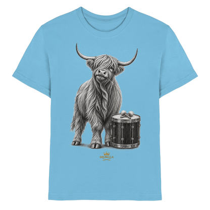 Highland Cow & Tenor Drum – Drumella Kinder-T-Shirt - Kids Premium Shirt