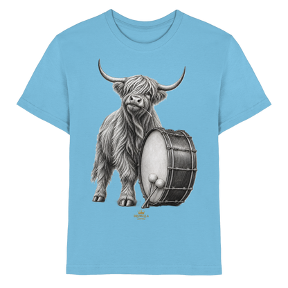Cooles Hochlandrind mit Base Drum – Drumella T-Shirt Kids - Kids Premium Shirt