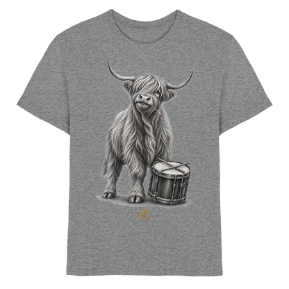 Cooles Hochlandrind mit Snare Trommel – Drumella Kinder-T-Shirt - Kids Premium Shirt