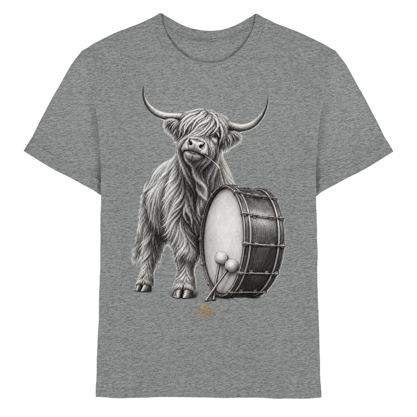 Cooles Hochlandrind mit Base Drum – Drumella T-Shirt Kids - Kids Premium Shirt