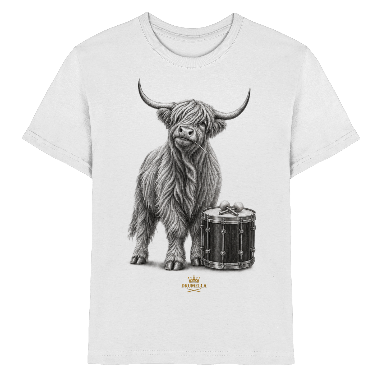 Highland Cow & Tenor Drum – Drumella Kinder-T-Shirt - Kids Premium Shirt