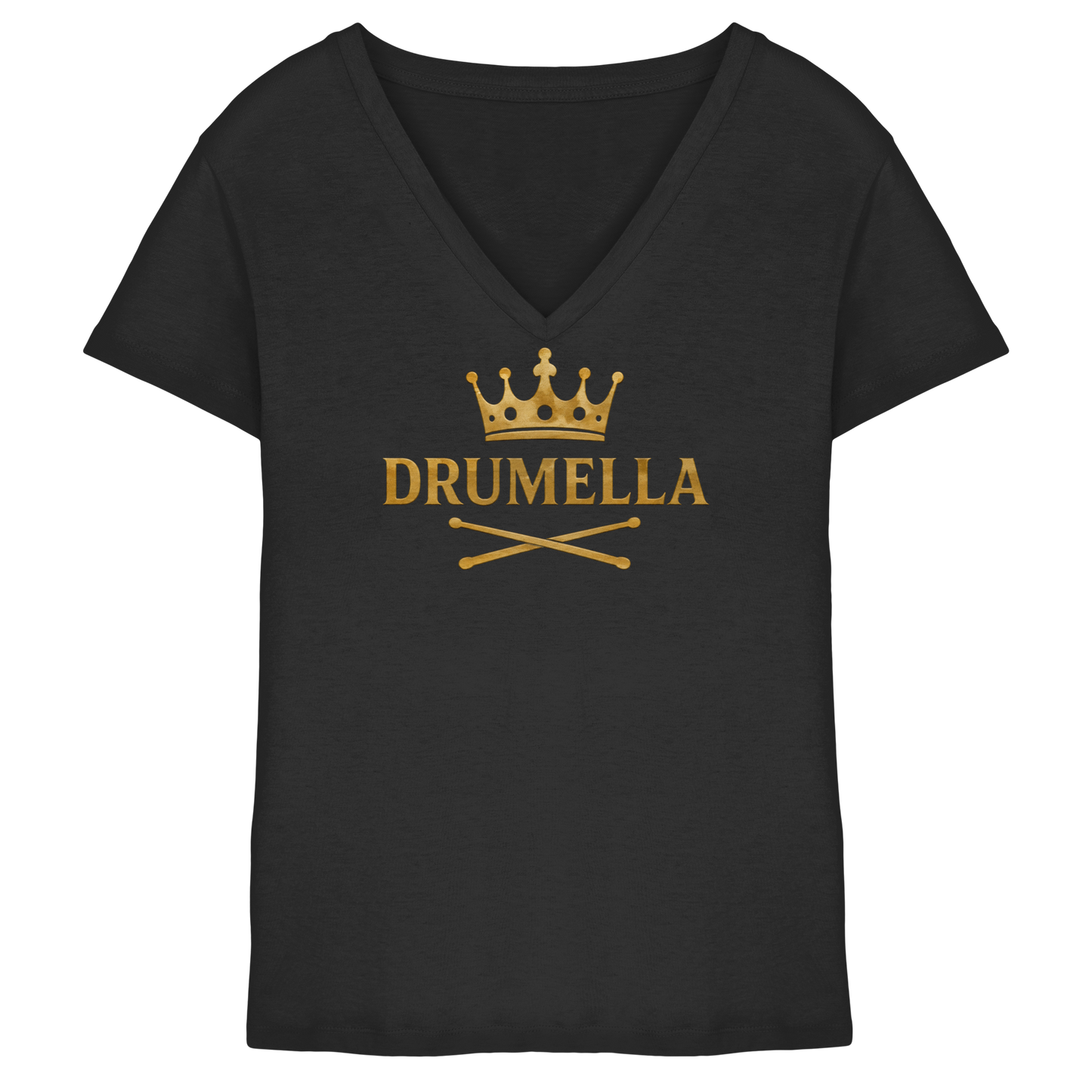 Damen V-Shirt mit Drumella Logo - Ladies V-Neck Shirt