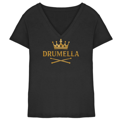 Damen V-Shirt mit Drumella Logo - Ladies V-Neck Shirt