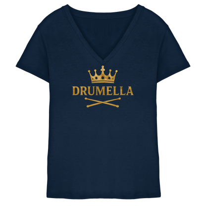 Damen V-Shirt mit Drumella Logo - Ladies V-Neck Shirt