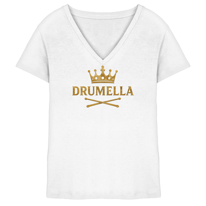 Damen V-Shirt mit Drumella Logo - Ladies V-Neck Shirt