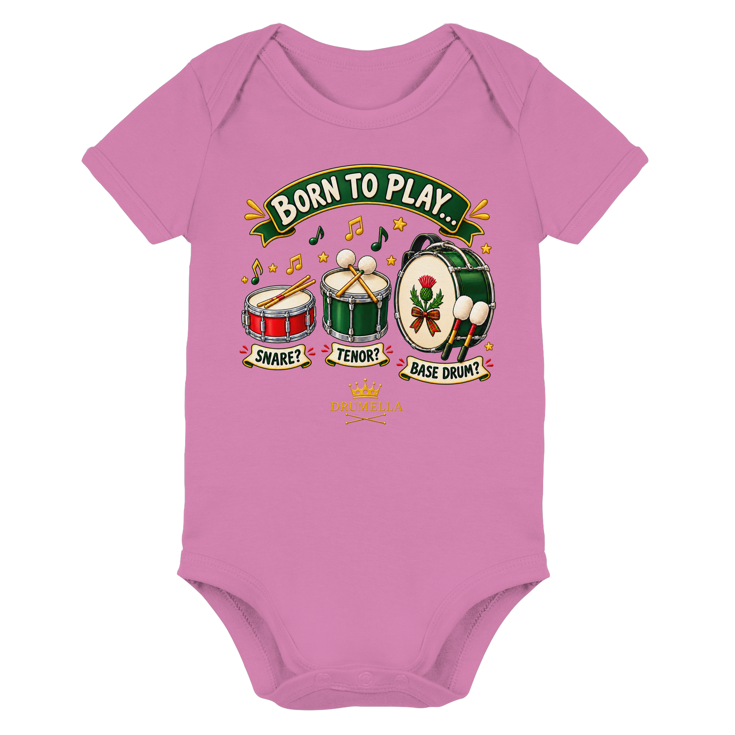 Drumella Babybody – Born to Play - Organic Baby Bodysuit