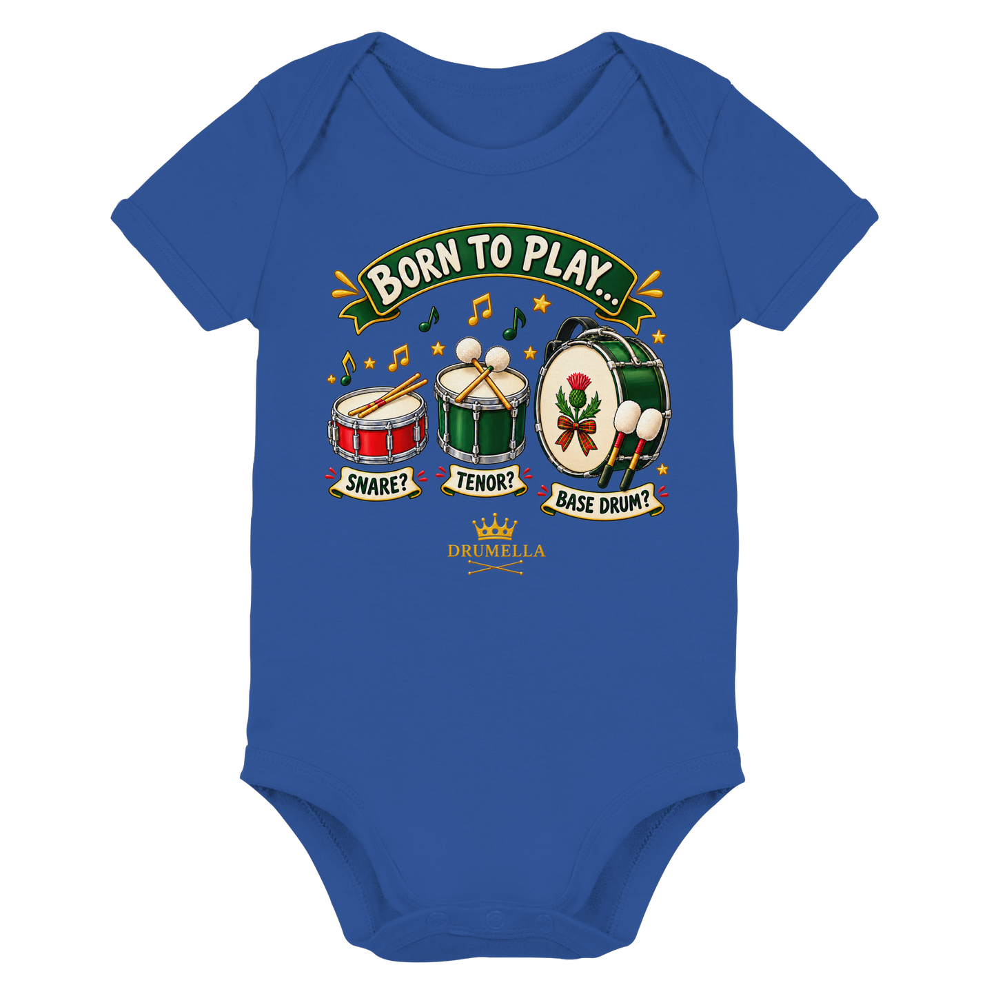 Drumella Babybody – Born to Play - Organic Baby Bodysuit