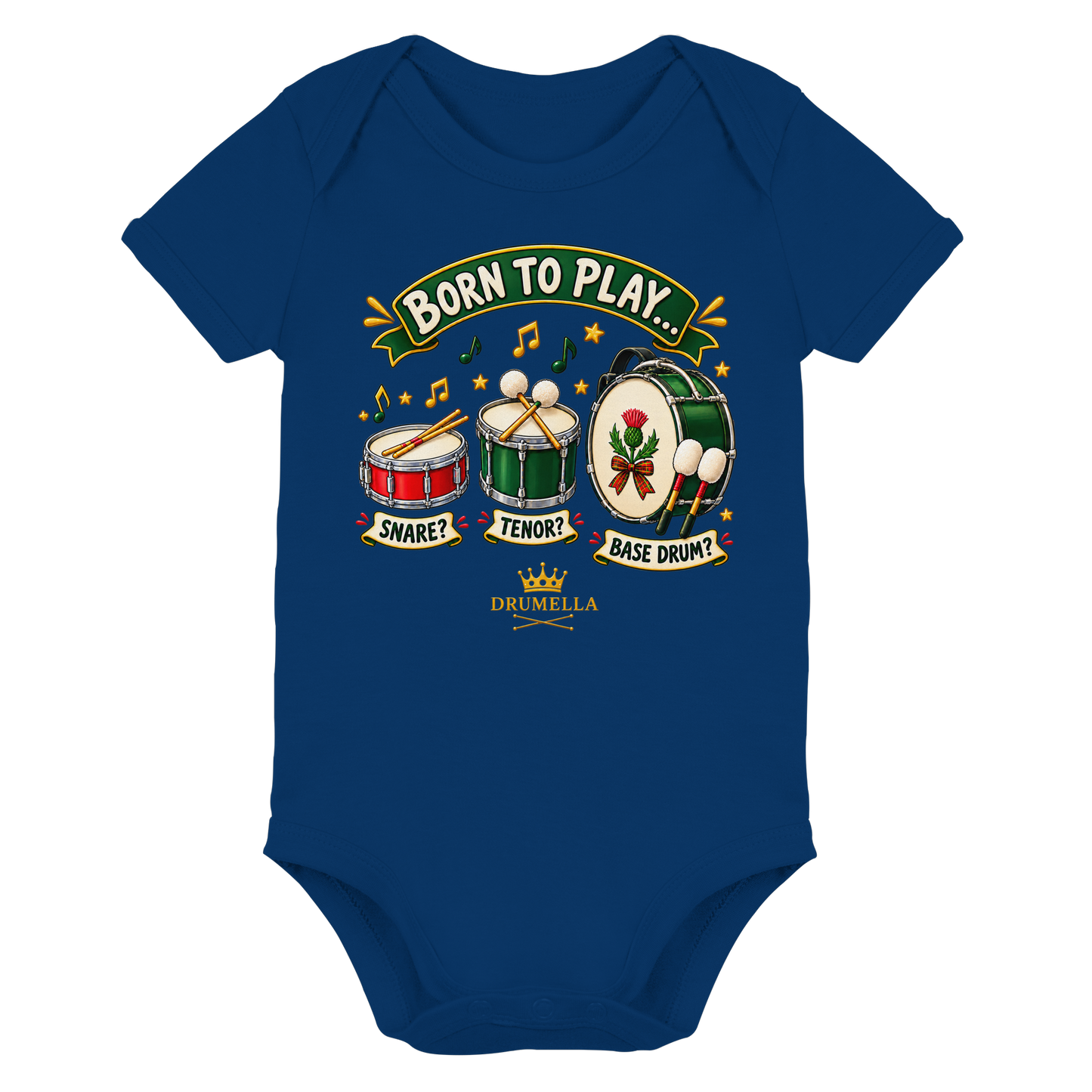Drumella Babybody – Born to Play - Organic Baby Bodysuit