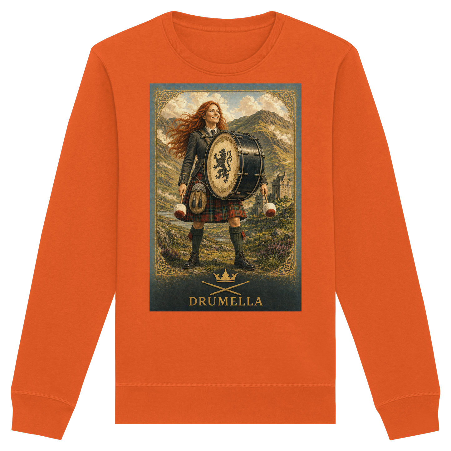 Drumella Damen-Sweatshirt – Highland Base Drummerin - Organic Basic Unisex Sweatshirt