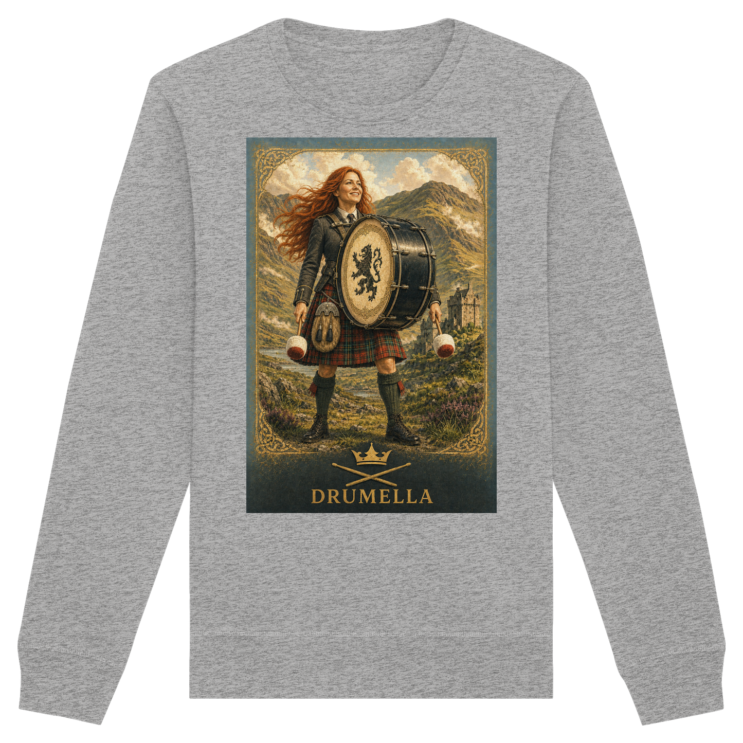 Drumella Damen-Sweatshirt – Highland Base Drummerin - Organic Basic Unisex Sweatshirt