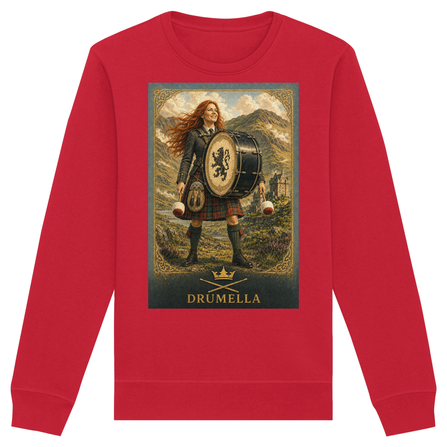 Drumella Damen-Sweatshirt – Highland Base Drummerin - Organic Basic Unisex Sweatshirt