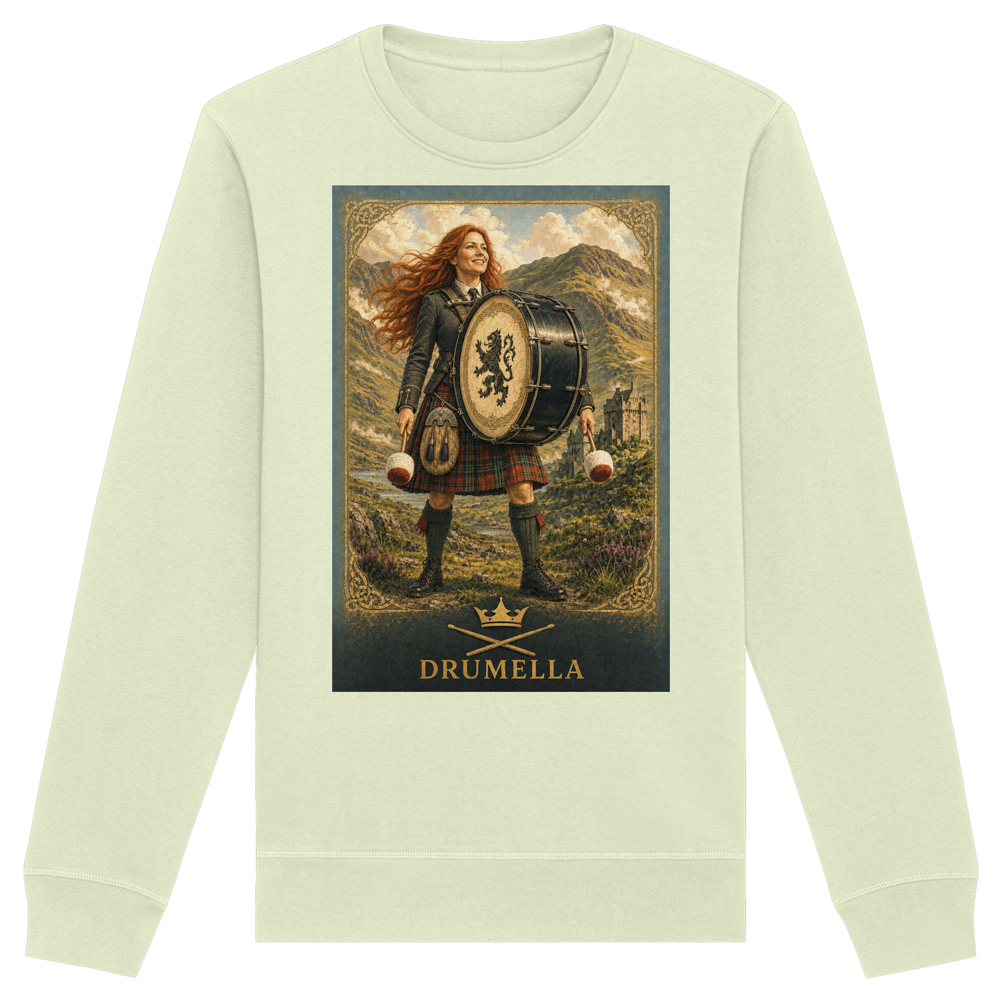 Drumella Damen-Sweatshirt – Highland Base Drummerin - Organic Basic Unisex Sweatshirt