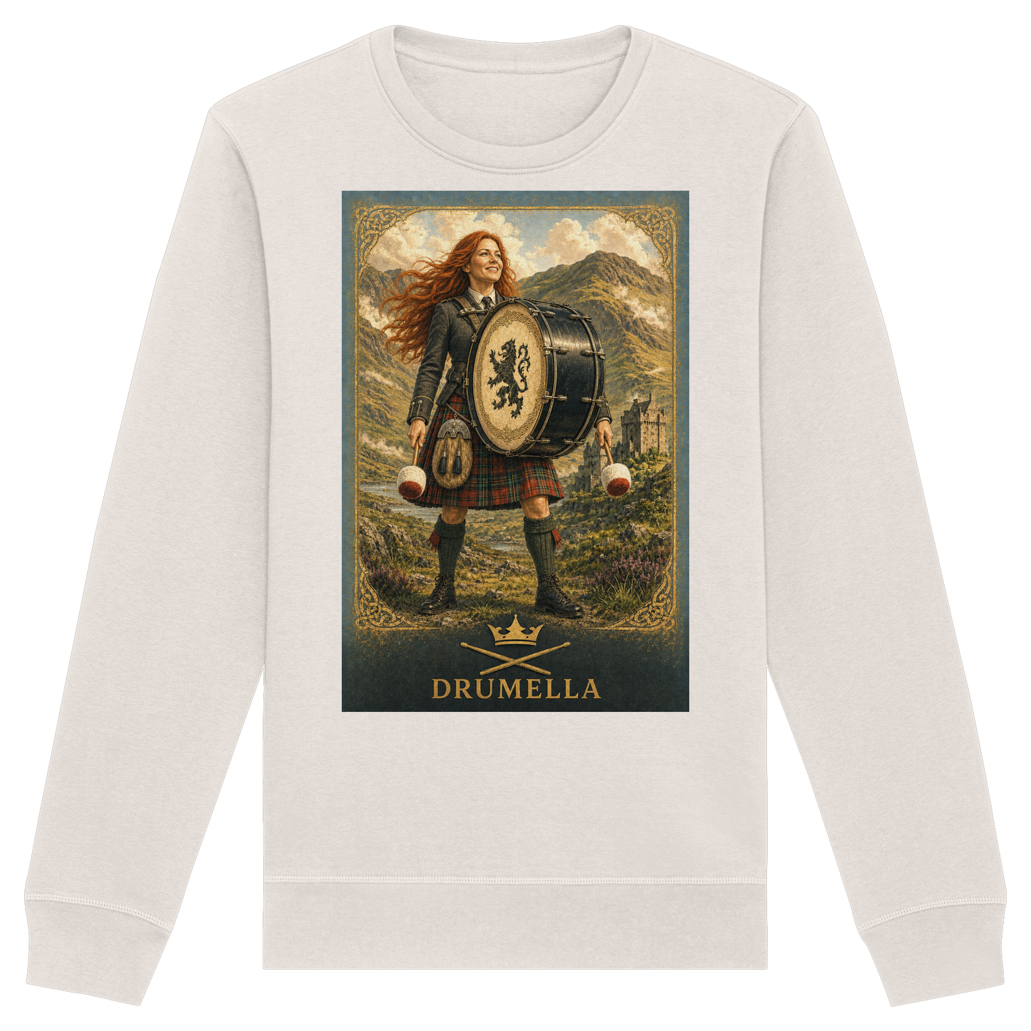 Drumella Damen-Sweatshirt – Highland Base Drummerin - Organic Basic Unisex Sweatshirt