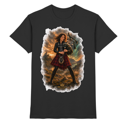 Rockige Dudelsackspielerin kurze Haare - Bagpipes - Damen - Herren - T-Shirt - Drumella - Premium Shirt