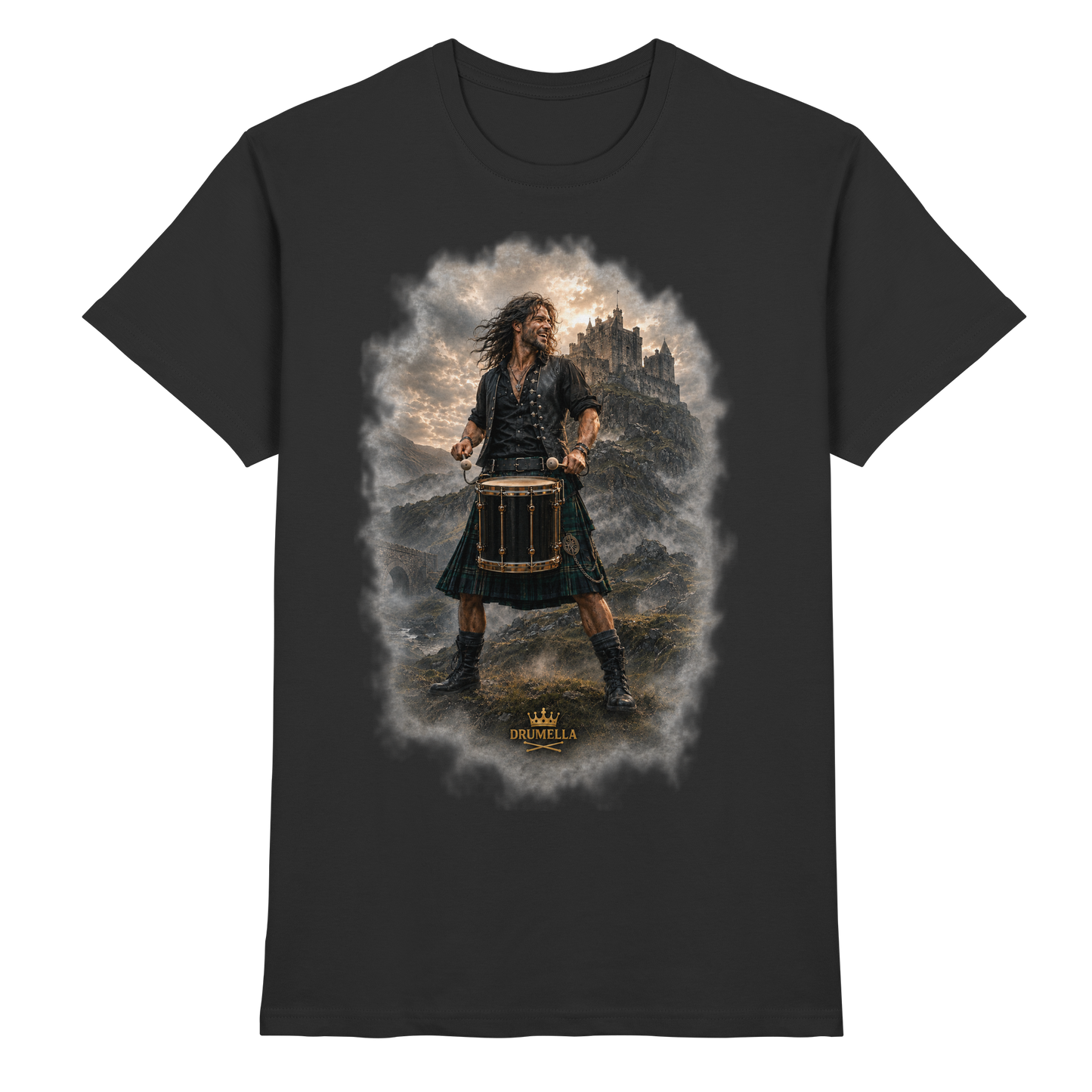 Drumella T-Shirt - Rockiger Tenor-Drummer - Premium Shirt