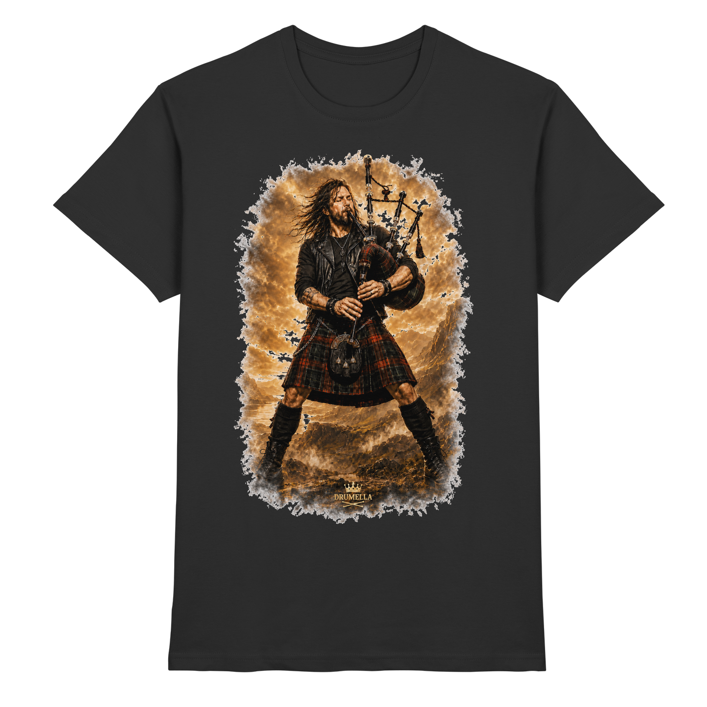 Drumella „Highland Rock“ Dudelsack-T-Shirt - Premium Shirt