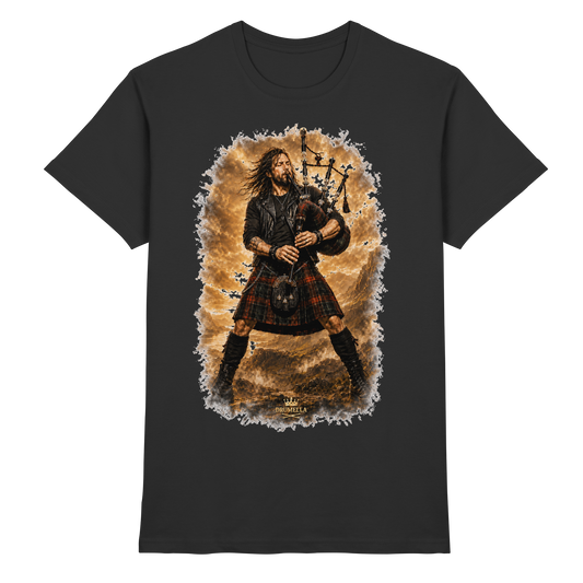 Drumella „Highland Rock“ Dudelsack-T-Shirt - Premium Shirt