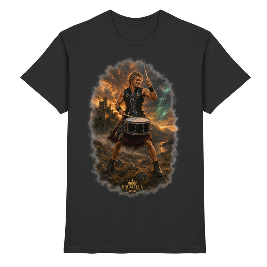 Drumella – Rockiger Snare-Drummer in den Highlands - Premium Shirt
